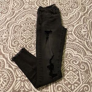 American Eagle black ripped jeans